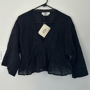 Love, Bonito Relaxed Babydoll Top in Black (Size L)